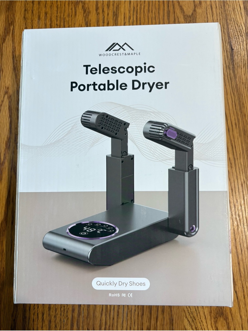 Woodcrest & Maple Telescopic Portable Dryer - Dark Gray